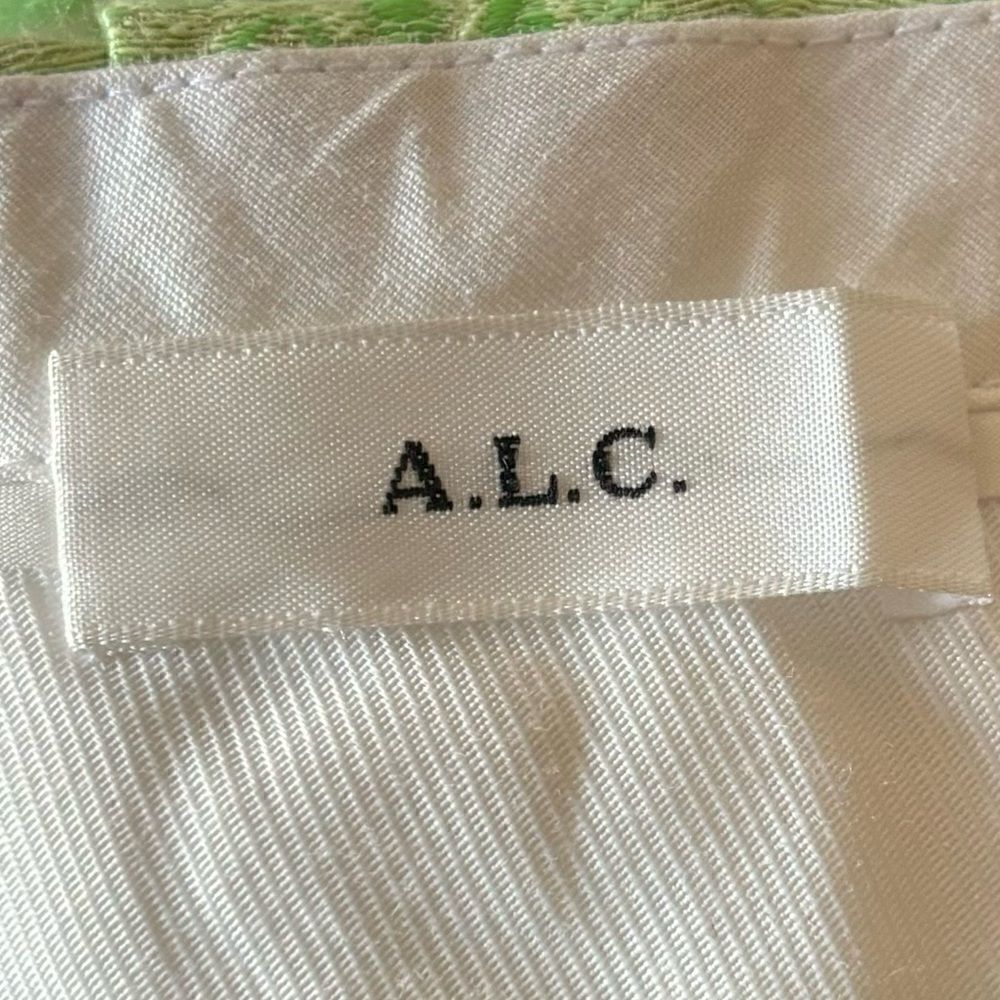 Rare A.L.C. Green Dress Pants Mid Waist Straight Leg Patterned Size S - Picture 10 of 11